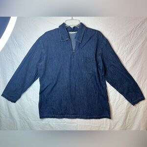 SALE 2/$20 🤩 J.Jill Denim Pullover Top Women’s Size L Blue Long Sleeve Shirt